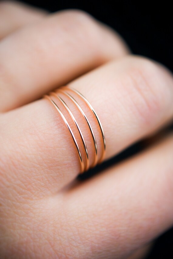 Les femmes minimaliste Anneau Mariage Light Gold Finger Mince bijoux accessoires de mode Les femmes minimaliste Anneau Mariage Light Gold Finger Mince bijoux accessoires de mode