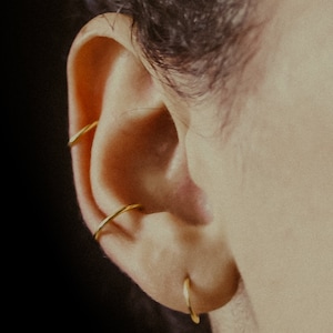 Pijnloze knuffelmanchet | MASSIEF 14K roségoud | Oor of neus | 2x comfortabele stippen | 6 mm, 7,5 mm, 10 mm | Dun of dik, neplichaam, tragus, conch