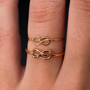 SOLID Infinity Knot Ring in 14K Yellow Gold, White or Rose Gold, Love ...