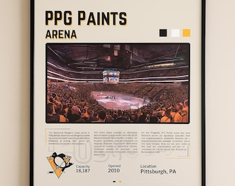 Póster del PPG Paints Arena: Arte de los aficionados al hockey de los Pittsburgh Penguins