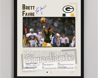 Póster de Brett Favre con los Green Bay Packers / Impresión del campeón del Super Bowl XXXI
