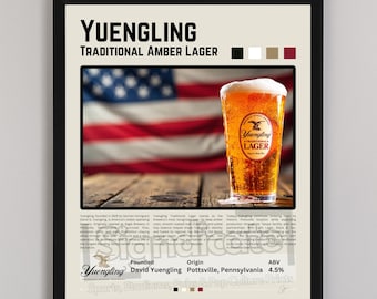 Póster de la cerveza Yuengling: la cervecería más antigua de Estados Unidos.