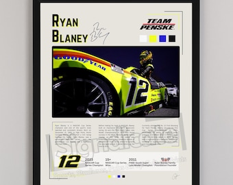 Póster impreso de Ryan Blaney / Piloto de NASCAR