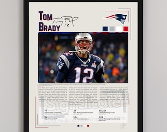 Póster del legado de Tom Brady de los New England Patriots / Impresión del legado de GOAT