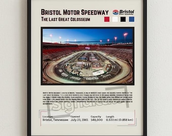 Lámina artística del Bristol Motor Speedway / Decoración de pared NASCAR