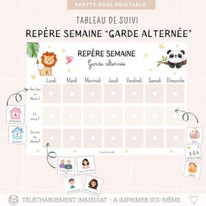 Rutina Montessori para niños: Custodia alterna | Seguimiento semanal para papá y mamá (PDF) - Tema: Animales de la selva