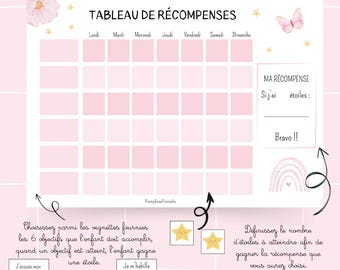 Tabla de recompensas para niños | Tabla de motivación Montessori imprimible