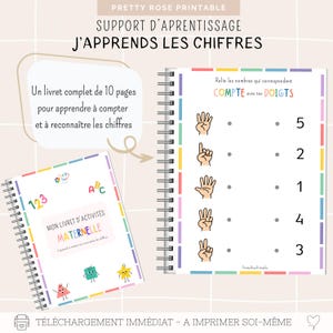 Livret Montessori pédagogique | Activités apprendre à compter | Reconnaître les chiffres | Livret d'apprentissage des chiffres Maternelle