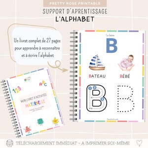 Montessori educational booklet | Activities to learn to write the alphabet | Learn to recognize letters Kindergarten learning booklet