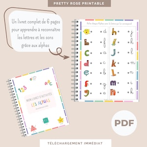 Folleto educativo Montessori | Actividades para aprender letras y sonidos | Aprende los alfas | Folleto de aprendizaje para jardín de infancia