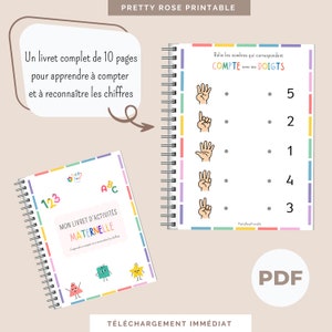 Montessori educational booklet | Activities to learn numbers | Learn to recognize numbers | Kindergarten learning booklet