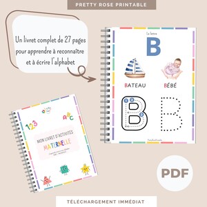 Folleto educativo Montessori | Actividades para aprender a escribir el abecedario | Aprenda a reconocer las letras Folleto de aprendizaje para jardín de infantes