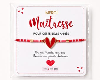 Pulsera de agradecimiento para profesores – Regalo de fin de curso – Personalizable con nombre