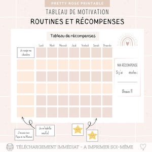 Children&#39;s reward chart | Printable Montessori motivation chart