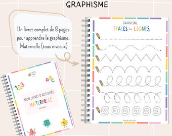 Montessori Educational Booklet | Graphic Activities | Writing Learning Booklet for Kindergarten to First Grade