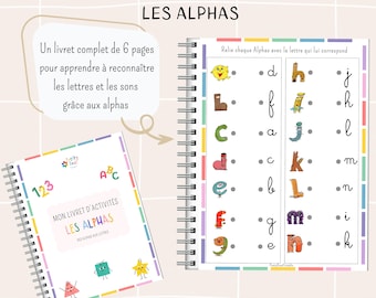 Montessori Educational Booklet | Activities to Learn Letters and Sounds | Learn the Alphas | Kindergarten Learning Booklet