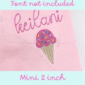 Mini Eistüte Stickdatei, Eiscreme Mini Füllung, Maschinenstickerei, Füllstich Eistüte, Sommerstickerei