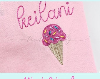 Mini Ice Cream Cone Embroidery Design, Ice Cream Mini Fill, Machine Embroidery Design, Fill Stitch Ice Cream Cone, Summer Embroidery