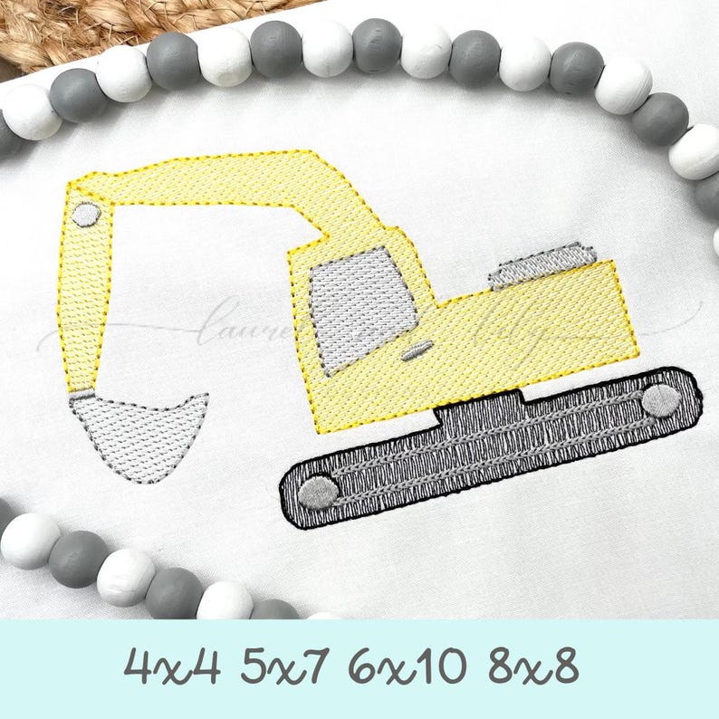 Trackhoe Design Excavator Embroidery Design, Digger Embroidery Design, Machine ...
