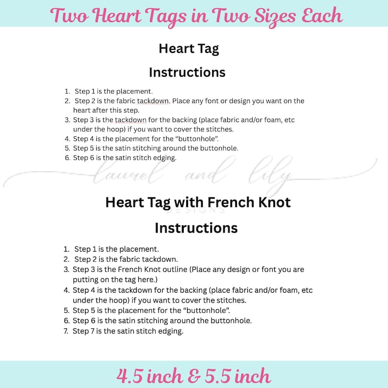 Heart Tags in the Hoop Embroidery, Machine Embroidery Design, ITH ...