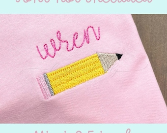 Mini Pencil Embroidery, Machine Embroidery Design, Pencil Mini Fill, Small Pencil, Mini Fill Stitch, Back to School Embroidery