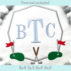 Golf Embroidery Frame, Machine Embroidery Design, Boy Monogram Frame, Golf Clubs Embroidery, Golf Tee Embroidery Design, Boy Embroidery