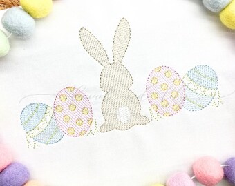 Bunny & Eggs Ostern Stickdatei: Skizze Füllstich (Digitaler Download)
