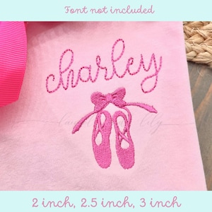 Ballet Slippers Embroidery Design, Machine Embroidery Design, Pointe Shoes, Ballet Embroidery, Mini Ballet Shoes, Ballet Bow, Fill Stitch