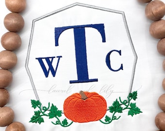 Pumpkin Embroidery Frame, Monogram Frame, Machine Embroidery Design (Digital Download)