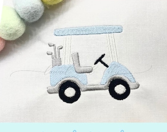Mini Golf Cart Embroidery, Golf Cart Design, Fill Stitch, Machine Embroidery Design, Golf Embroidery, Golf Clubs, Quick Stitch
