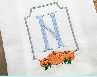 Pumpkin Trio Embroidery Frame, Monogram Frame, Machine Embroidery Design (Digital Download)
