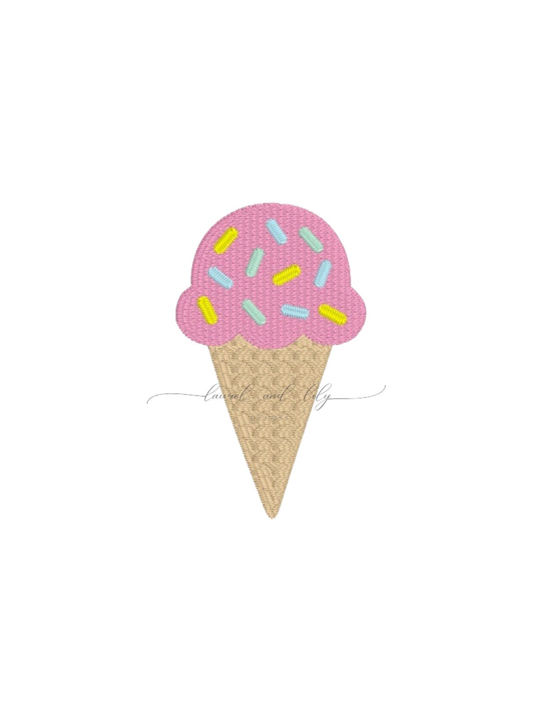 Mini Ice Cream Cone Embroidery Design, Ice Cream Mini Fill, Machine