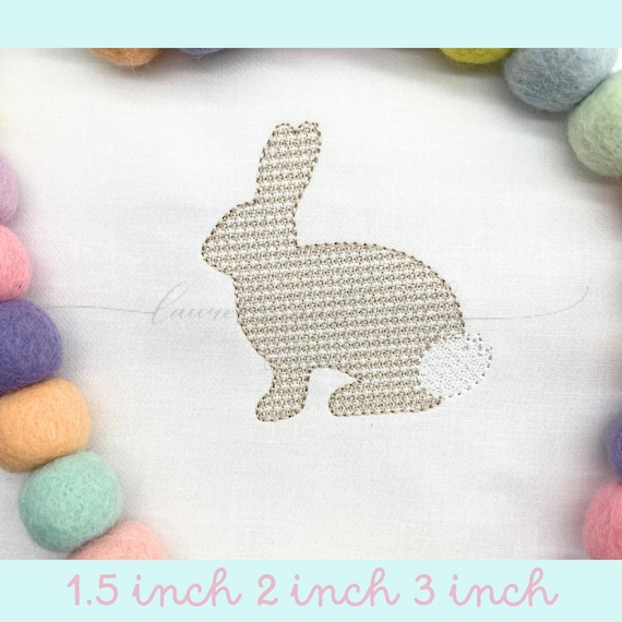 Mini Bunny Embroidery Design: Rabbit Silhouette, French Knot (Digital Download)