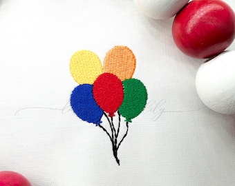 Bordado de Mini Balões, Desenho de Bordado à Máquina, Bordado de Aniversário, Mini Ponto de Preenchimento (Download Digital)