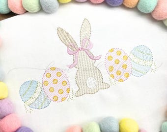 Ostern Stickerei Design, Maschinenstickerei, Osterhase Skizze Füllstich, Osterhase Stickerei, Ostereier, Kaninchen Bogen Stickerei