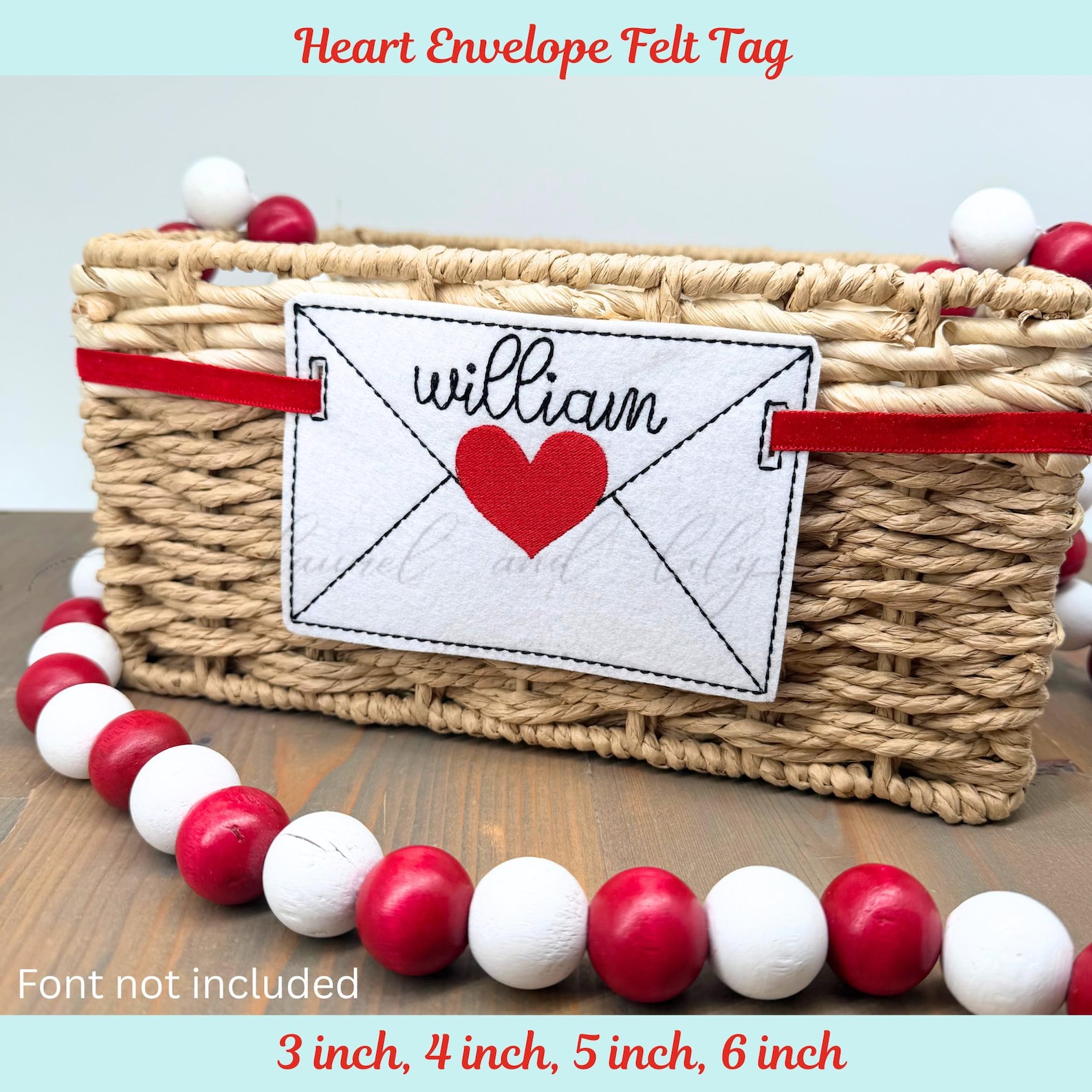 Envelope Tag in the Hoop Machine Embroidery Design, ITH Felt Valentines ...