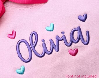Puff Heart Machine Embroidery Design, Mini Heart Foam Embroidery (Digital Download)