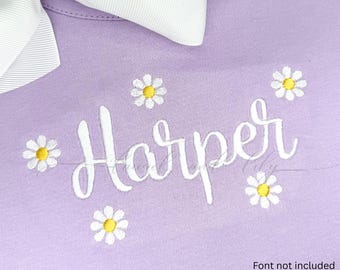 Diseño de bordado a máquina con puntada de relleno de mini flores: Bordado de margarita (Descarga digital)