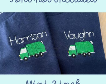 Garbage Truck Embroidery Design, Trash Truck Mini Fill, Recycle Truck Mini Design,  Small Truck Embroidery, Digital Download