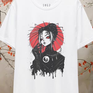 Gothic Japanese Anime Girl T-Shirt – Harajuku Streetwear, Horror Manga Tee, Gift for Goth Girls