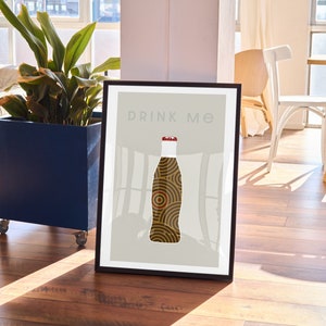 Coca Cola Soda Bottle Poster Print coca cola illustration Graphic Style Art American Classic Wall Art Minimalist Print Digital Download