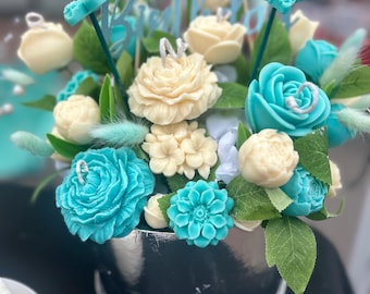 Soy Wax Flower Candle Bouquet: Fragranced Wax Melts