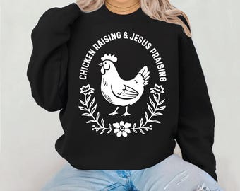 Crianza de pollos y alabanza a Jesús PNG, sublimación de la vida cristiana en la granja, regalo para una madre campestre con fe, granja cristiana, descarga digital