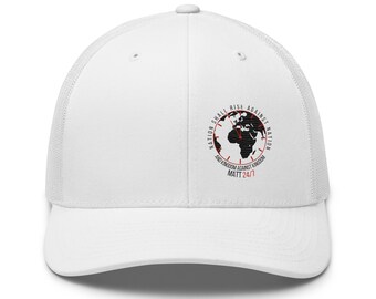 Matt 24/7 Bible Verse Embroidered Trucker Hat White