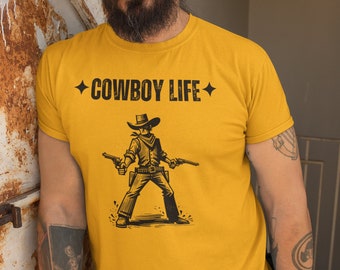 Cowboy Life Tshirt | Trendy Graphic Tee, Rodeo Shirt, Western & Country Style, Perfect for Cowboy Fun and Style