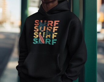 Sweat à capuche de surf, sweat à capuche de plage, pull Ocean Wave, pull de surf tropical, cadeau pour les amoureux de la mer