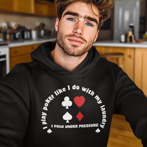 Sudadera con capucha de póquer: sudadera con capucha de juego de cartas de casino para la noche de juegos, regalo perfecto para fanáticos de los juegos de azar y amantes de las cartas