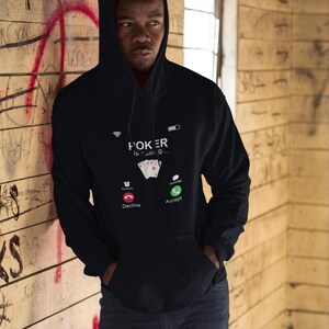Poker Hoodie, Casino Style Unisex Sweatshirt - Card Game Gift, Gambling Clothing, Game Night Apparel, Las Vegas Pullover, Poker Player Gift
