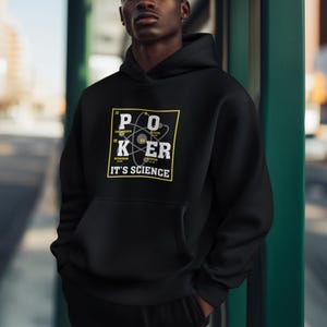 Moletom com capuz Poker Science, moletom unissex para amantes de cassino, presente para noite de jogos de cartas, suéter para jogos de azar, roupa para jogadores de pôquer