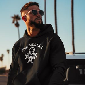 Sudadera con capucha de póquer, sudadera con capucha de juego de cartas, ropa de juego, camiseta con temática de casino, suéter polar acogedor, regalo para jugadores de cartas